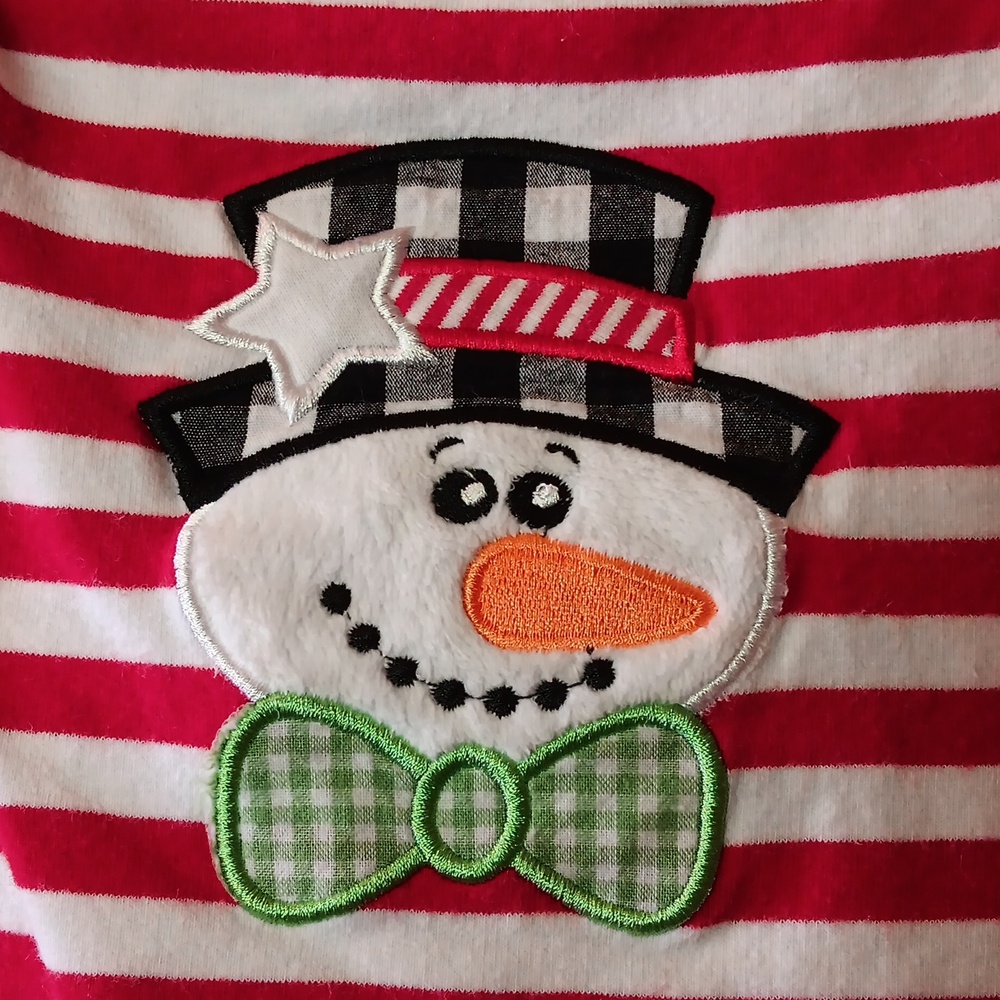🎄Three Sisters striped snowman romper - Picture 2 of 4